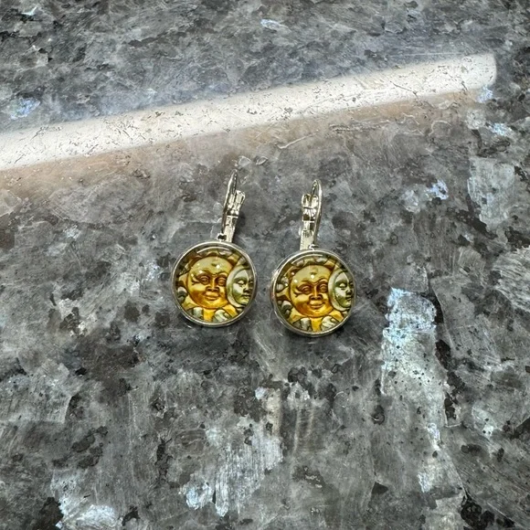 2/$25 or 3/$35 Celestial gold/silver sun & moon earrings / NWOT - Picture 4 of 5
